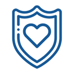 Image of safe and caring icon.